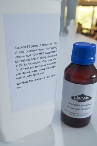 MRS Powdered Agar with supplement instructions