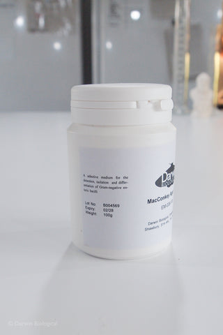 MacConkey Agar with Salt in plastic bottle