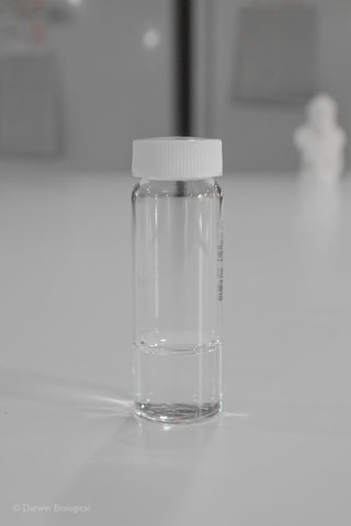 Sterile Saline in glass bottle