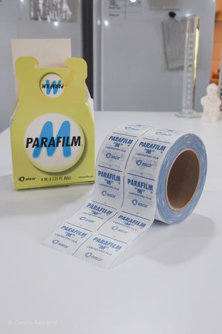 Roll of Parafilm M with cardboard dispensing box in background